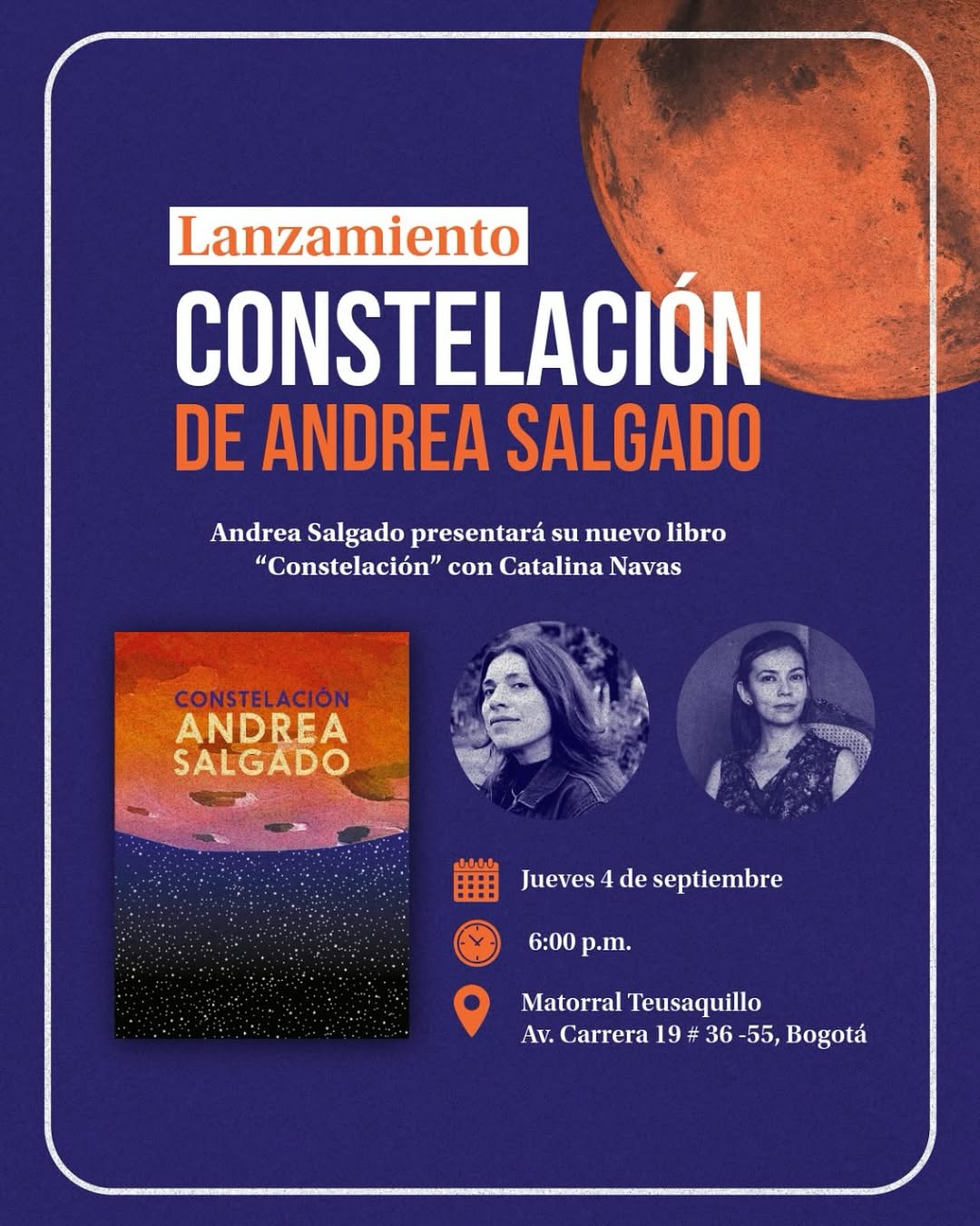 Lanzamiento del libro ‘Constelación’ de Catalina Navas