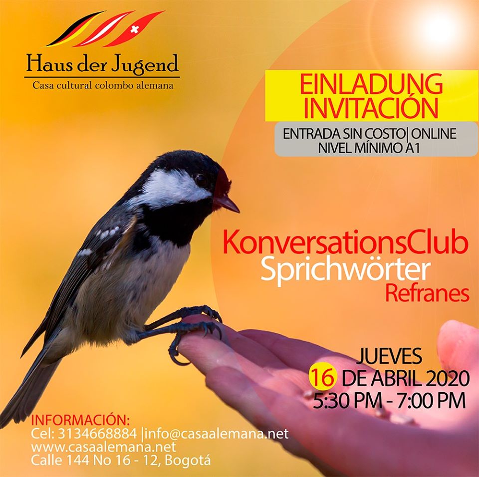16 de abril Club de Conversación "Konversationsclub" Online