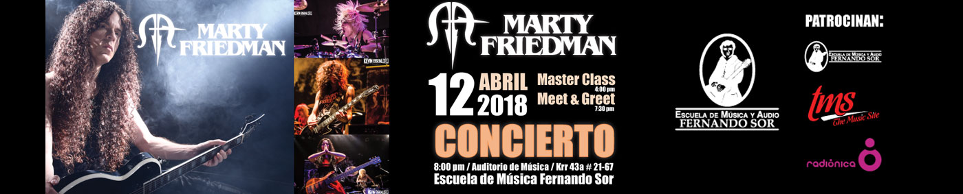 Marty Friedman en concierto en la Escuela Fernando Sor